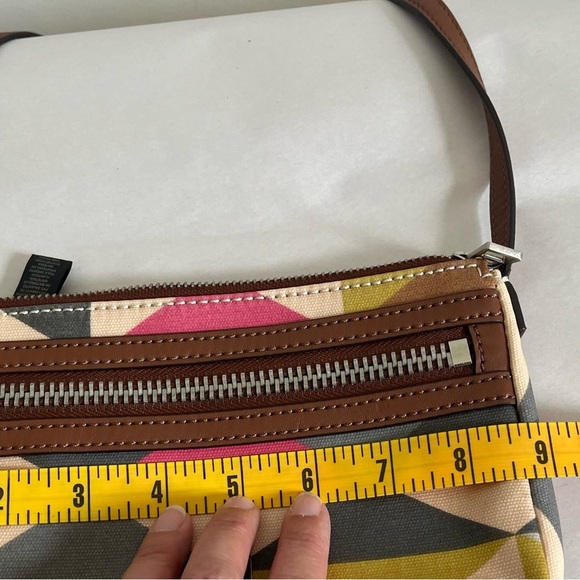 Fossil Issue 1954 Crossbody Bag Purse PVC Coated Geometrical colorful Design - Picture 15 of 16